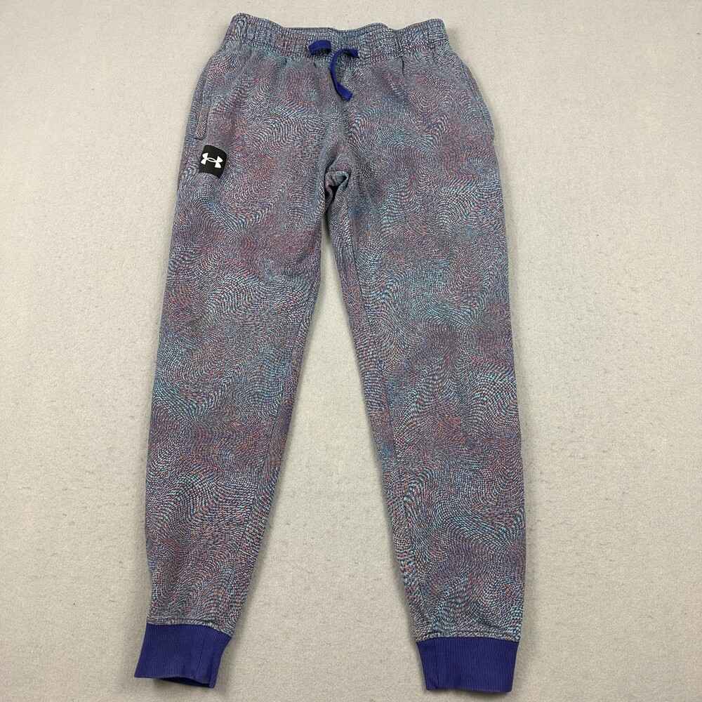 Under Armour Pants Medium Blue Rival Terry Printed Jogger Sweatpants Tapered M *
